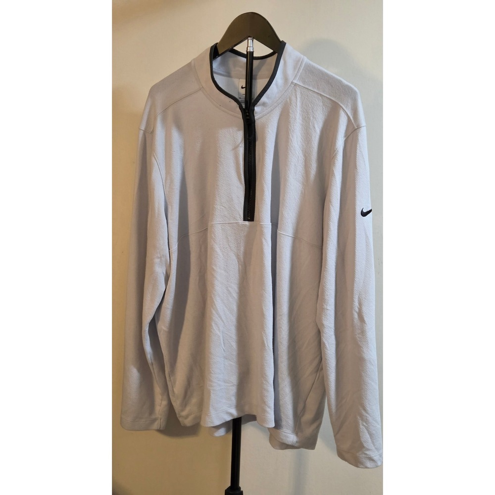 Nike Dri-Fit Victory Quarter Zip Performance Pullover Mens Size XXL White